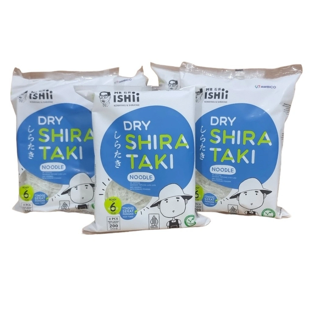 Mie Shirataki Porang Sirataki Konnyaku Konjac Noddle Kering Diet SAPA 200Gram (Pack)