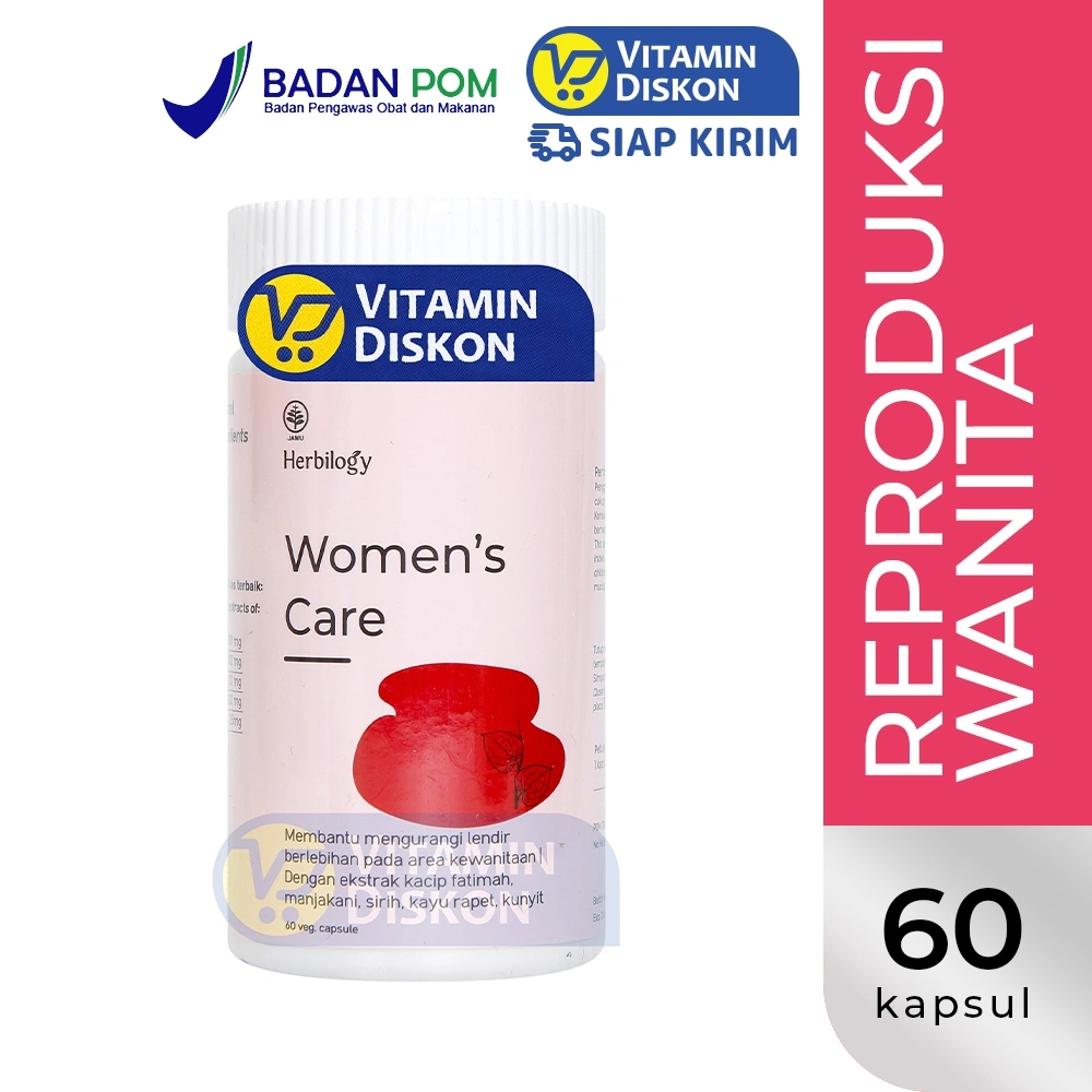 Herbilogy Women's Care | Suplemen Herbal Kesehatan Kewanitaan BPOM 60 Caps/Btl