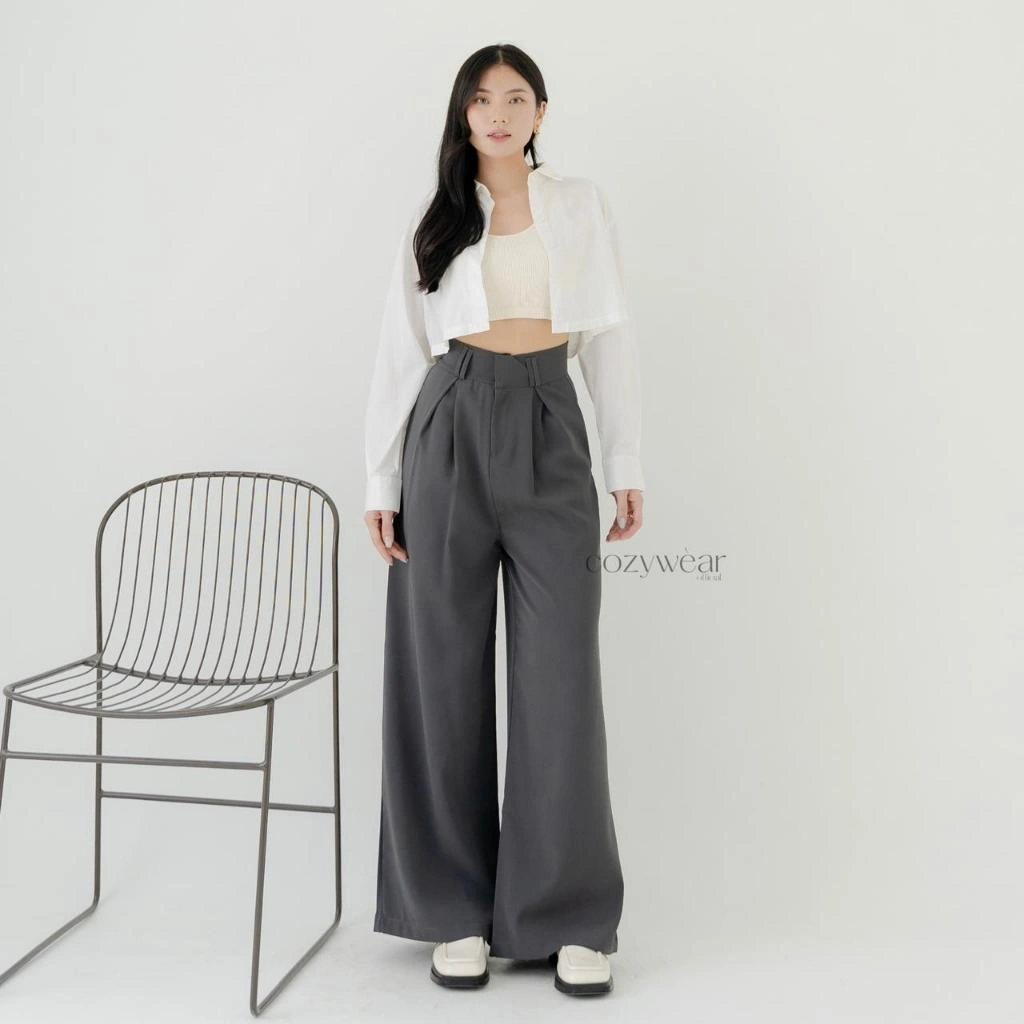 [COZY.WEAR] Marc Pants (116) |  Celana Kulot Highwaist HW pants Celana kain wanita Celana kantor office pants celana highwaist  Cargo Pants Celana Kerja wanita celana kulot basic