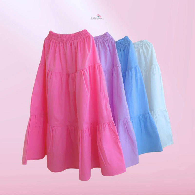 Hanna Skirt by little.hanaaa| Rok Rempel Susun Katun Poplin Anak (1-10 Tahun) dan Dewasa Panjang