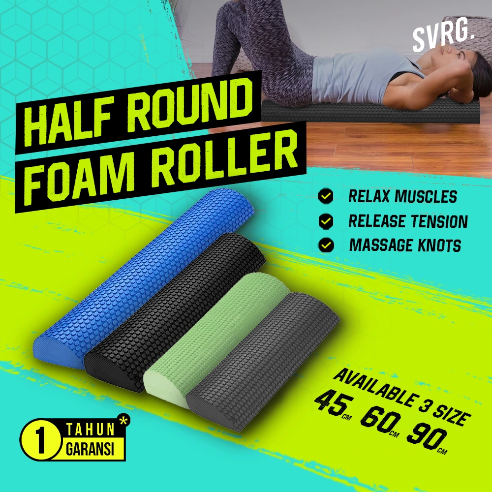 SVRG Half Round Foam Roller - Foam Massage - Half Round Foam Roller (EVA) - Yoga Massage Roller / Yoga Roller - Alat Pij