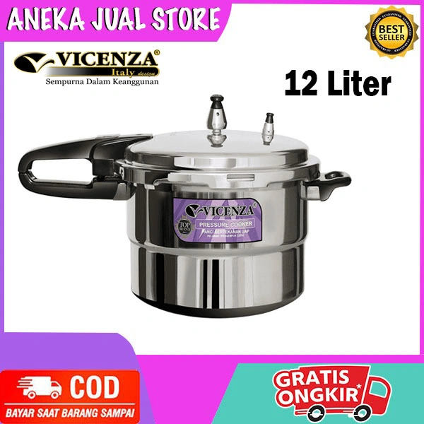 Vicenza Pressure Cooker Panci Presto 3L/8L/12 Liter