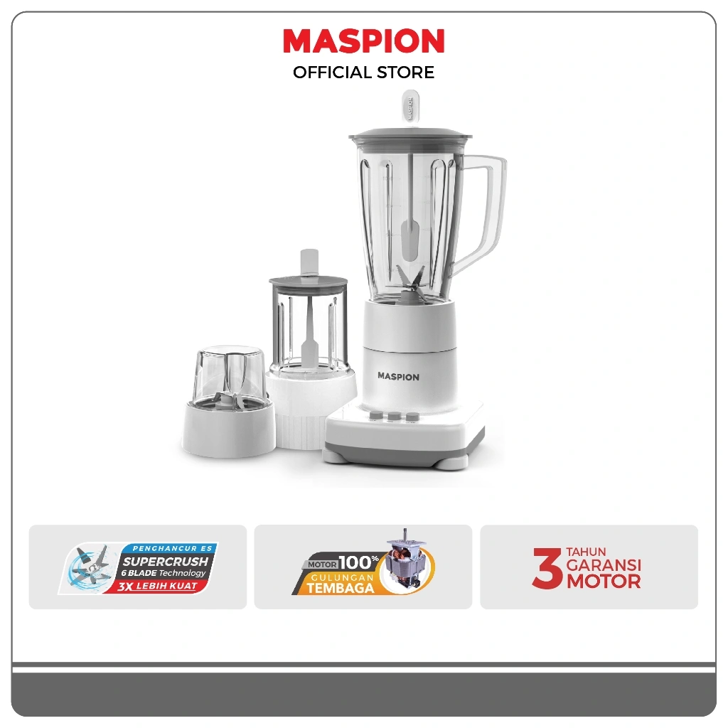 Maspion Pelumat Blender with Wet Miller and Dry Miller 1 Liter MT-1273 PL