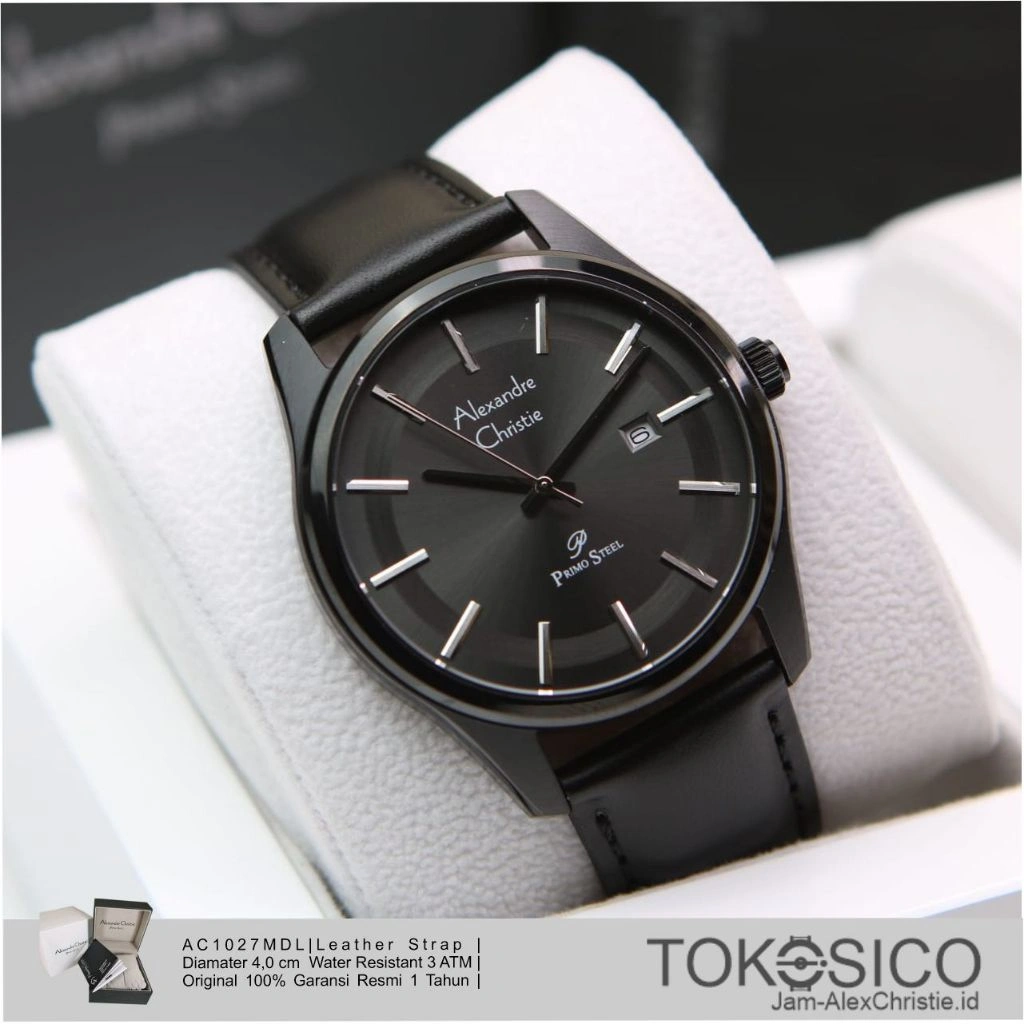 Alexandre Christie ORIGINAL jam tangan pria AC 1027 1007 Alexander Cristie cowok 100% ori tali kulit