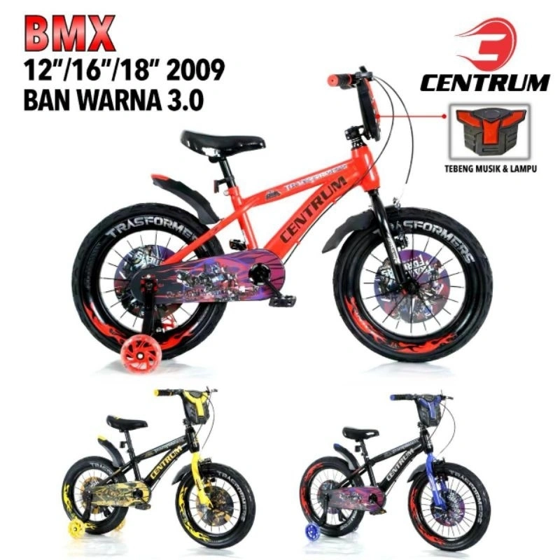 Sepeda Anak Laki BMX Ukuran 12 / 16 / 18 Centrum CT 2009 ban 3.0 Jumbo Transformer Lisence resmi / Sepeda Anak Cowok BMX Ukuran 12 / 16 / 18 Centrum CT 2009 ban 3.0 Jumbo Oversize Lampu Musik Murah Berkualitas