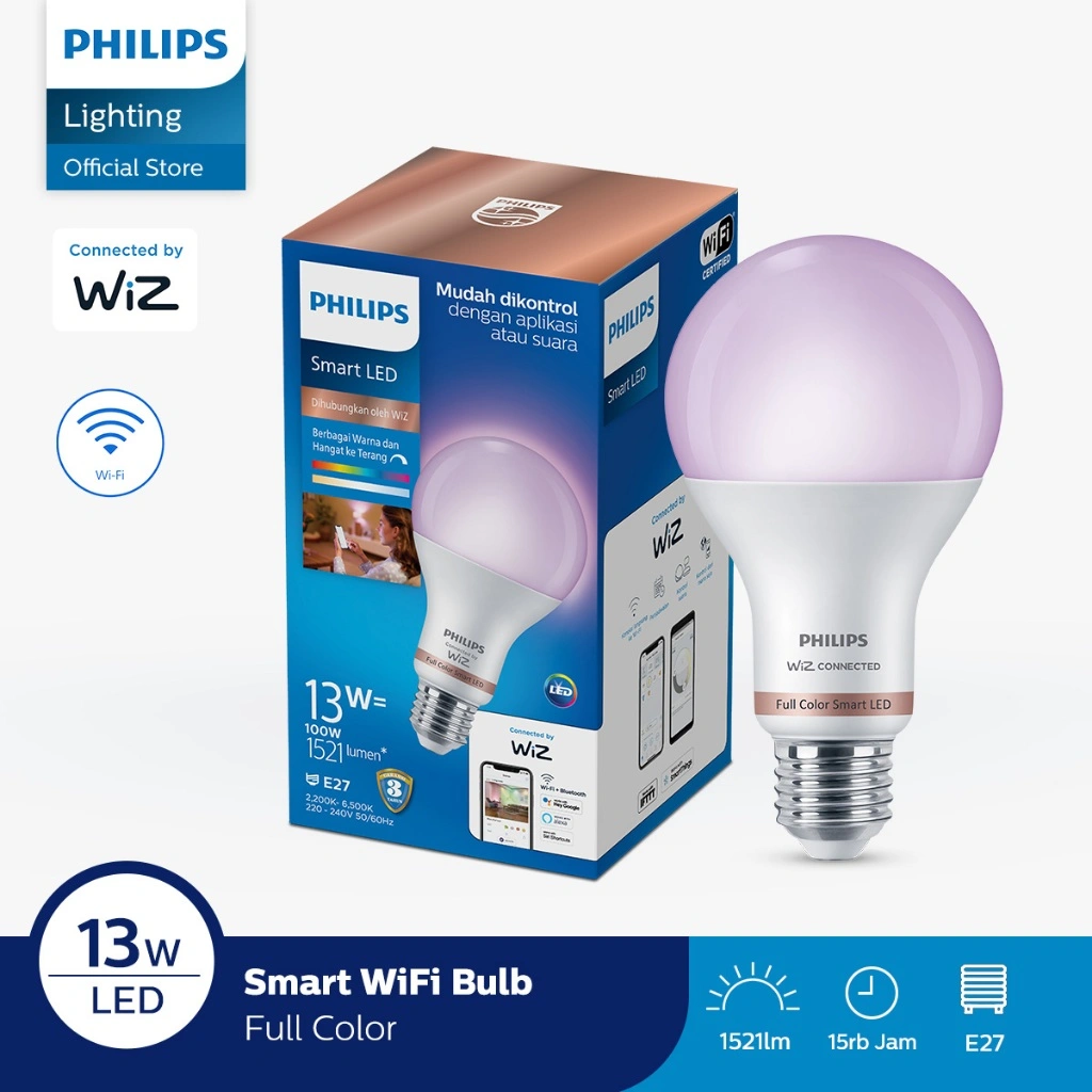 Philips Lampu Smart Wifi LED With Bluetooth Warna 5W, 8.5W, 13W,18.5W