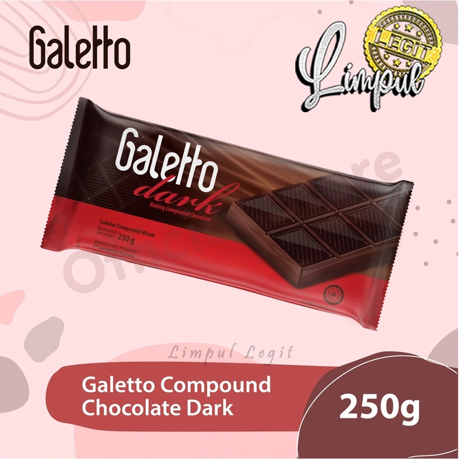 COKELAT BATANGAN GALETTO DARK CHOCOLATE COUMPOND | COKLAT BATANG 250gr