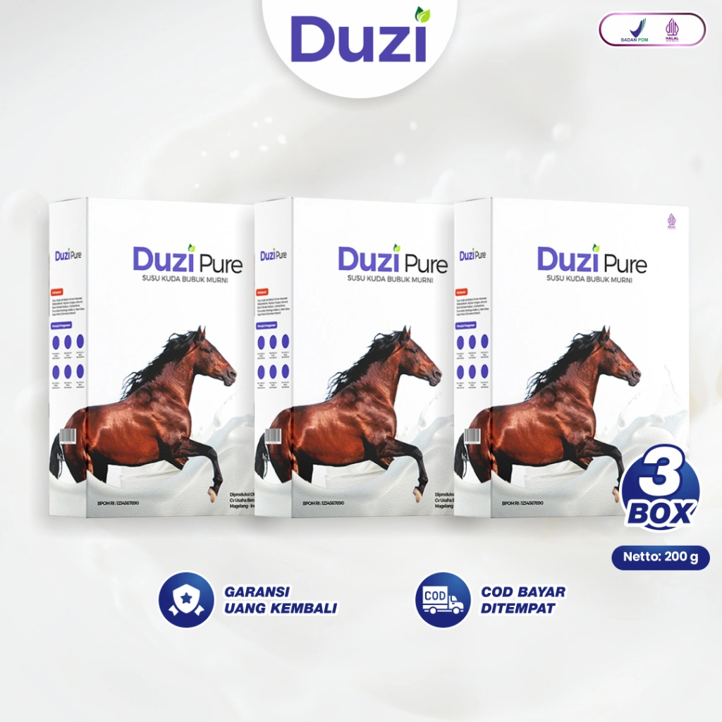 Duzi Pure - Susu Kuda Lombok Bubuk 200 Gram 3 Box