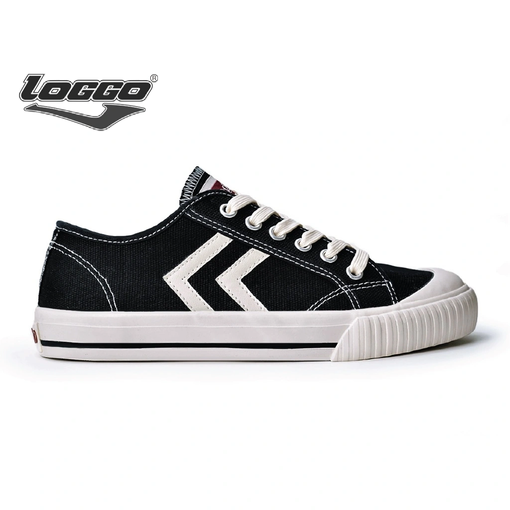 Loggo - Sepatu Revolver Lo Series Hitam Putih - Sneakers Sepatu Kanvas Vulcanized size 37-43
