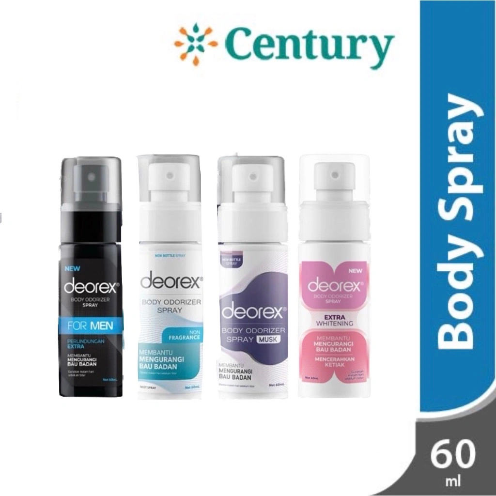 Deorex Body Odorizer Spray 60ml /Deodorant /Body Spray /Penghilang Bau Ketiak & Bau Kaki /Bau Badan