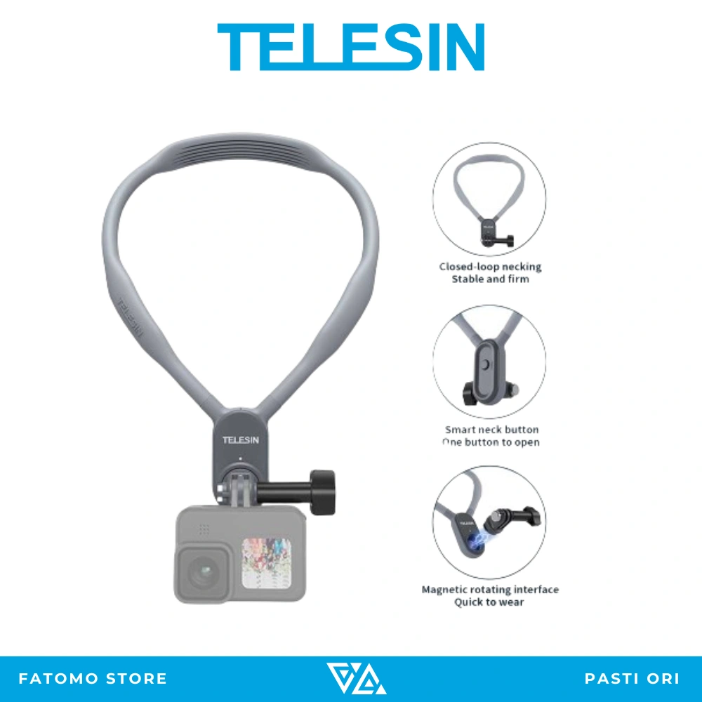 [ORI] TELESIN Magnetic Neck Holder Mount Strap Kalung Leher GoPro Insta360 - TE-HNB-001