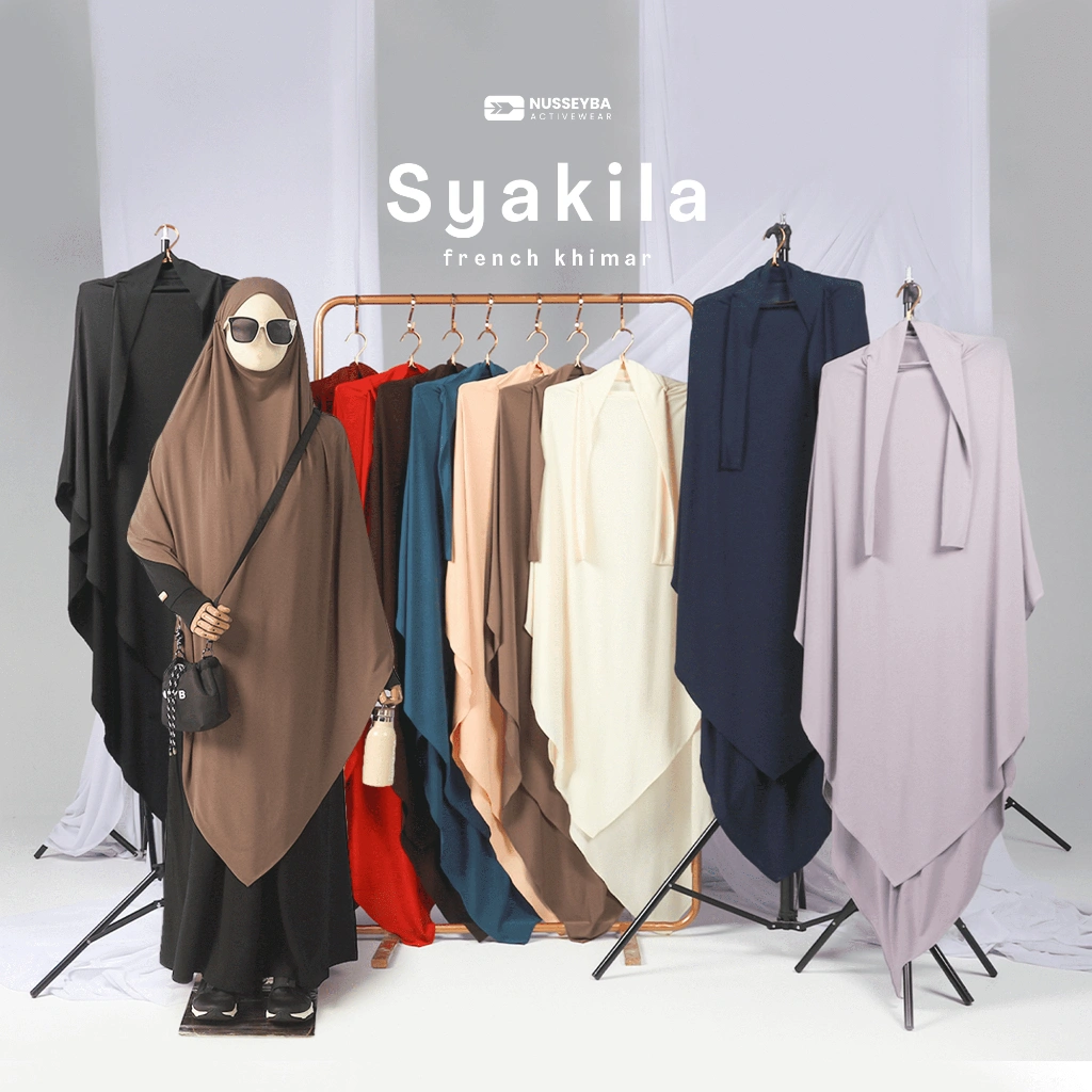 Nusseyba Syakila French Khimar Olahraga Bahan Jersey Ity Khimar Syari Khimar Muslimah