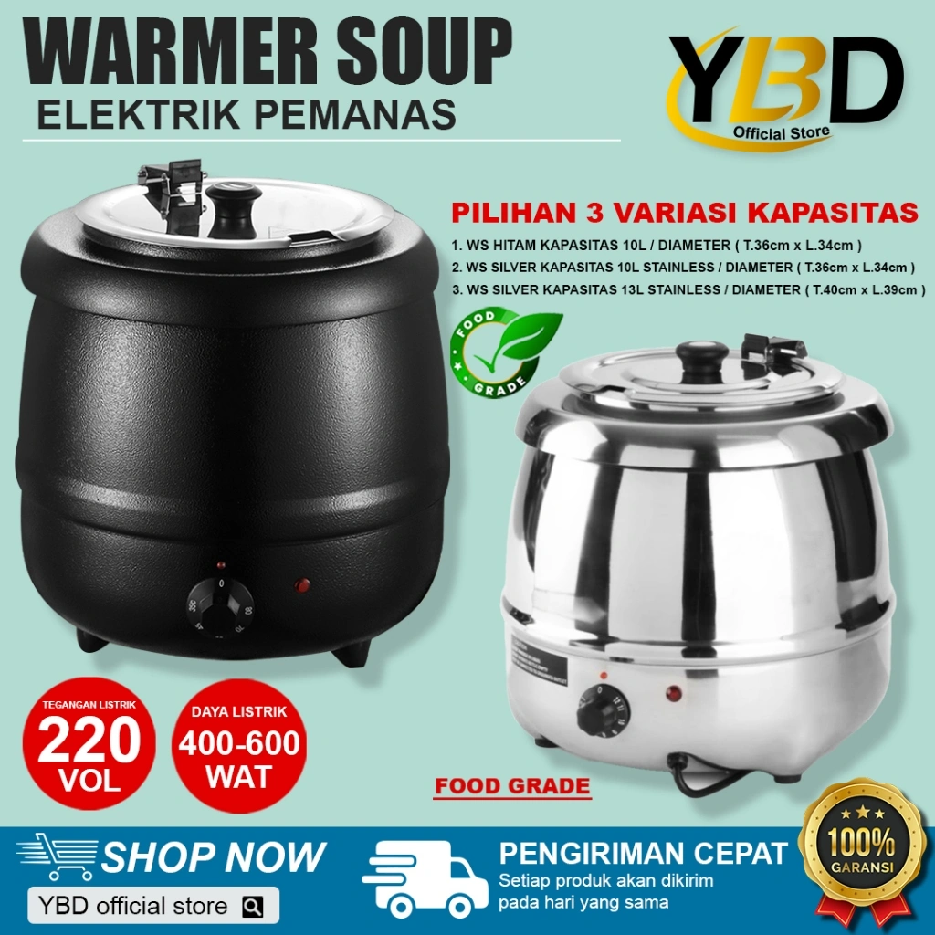 Warmer Soup Electrick / Panci penghangat bubur dan sup / Electric Soup Kettle Warmer periuk pemanas sup soup / Wadah Prasmanan Pemanas Kuah Sop