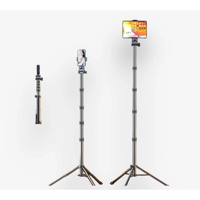 Tripod Handphone 2,1 Meter Full Besi Plus Mini ball head Holder Tripod Hp Kamera Live Streaming