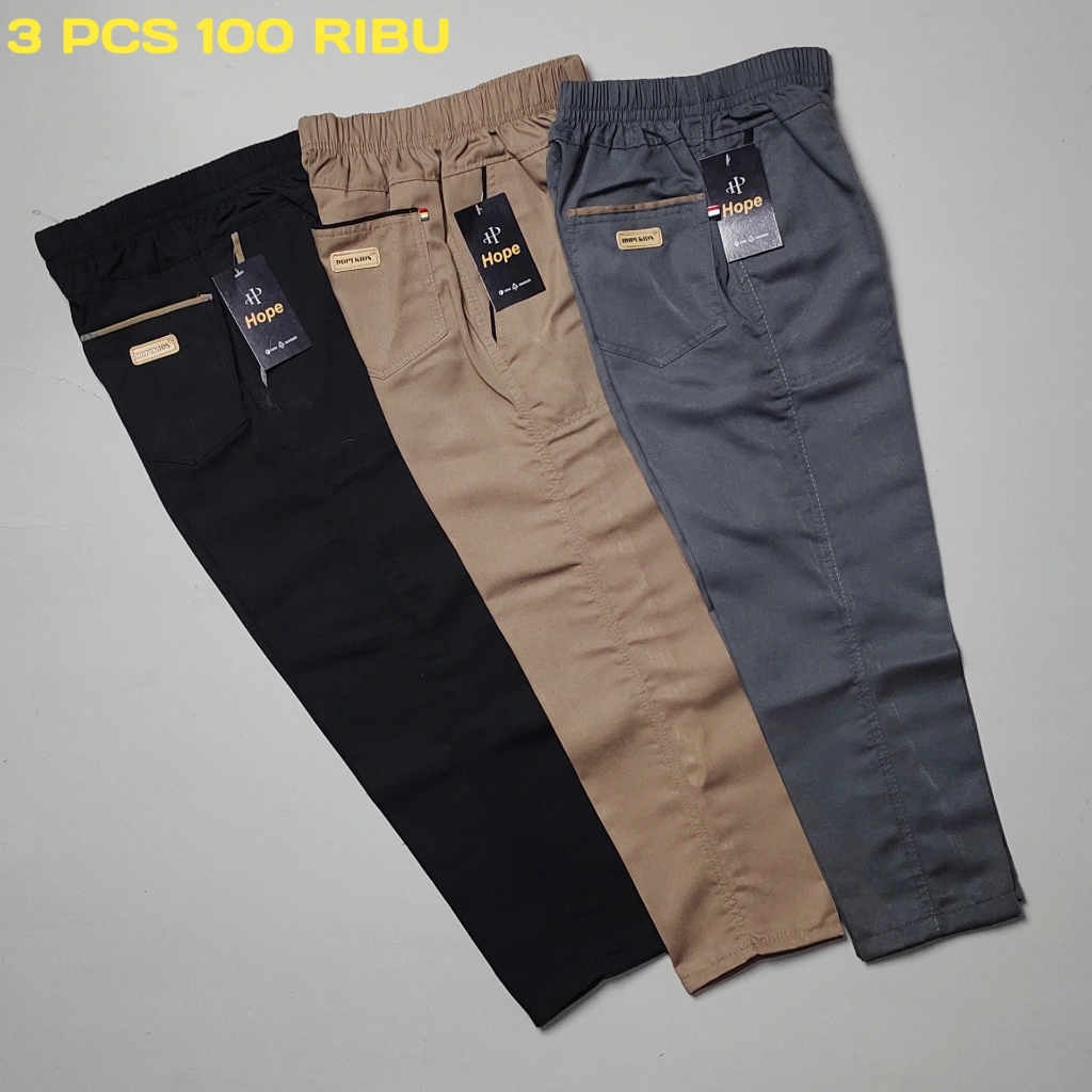 Celana Panjang Anak Laki Laki Chinos 100 Ribu 3 Pcs 1-12 Tahun Kain Dril Premium