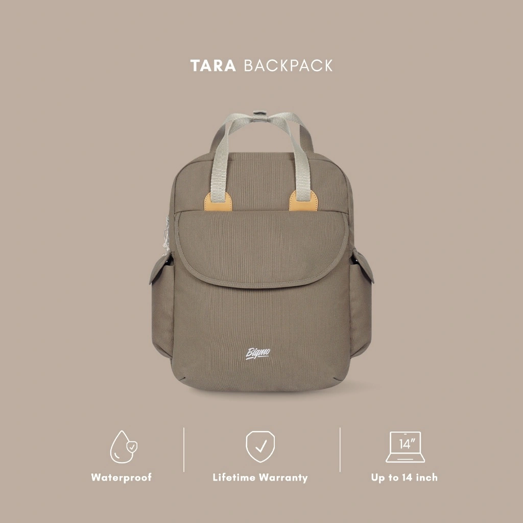 Bigmo Tas Ransel Wanita Water Resistant Water Proof Tara Grey