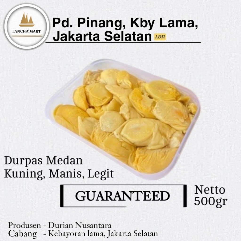 DURIAN KUPAS MEDAN ASLI KEMASAN ±500gram - 900gram