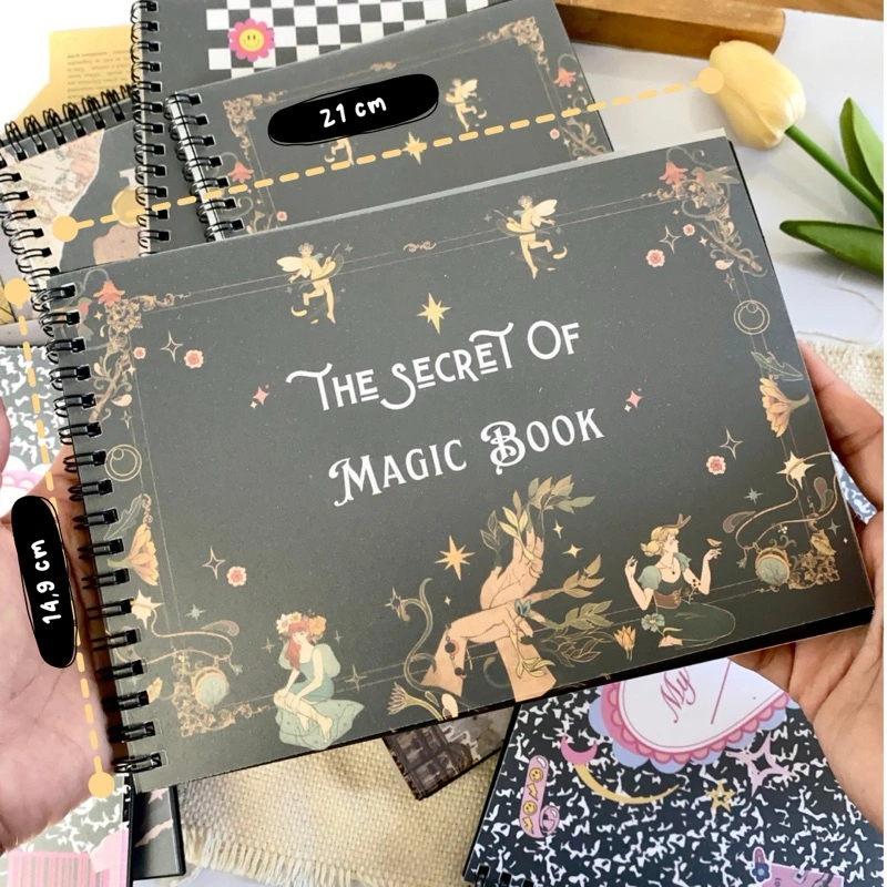 Scrapbook Landscape Hitam dan Coklat Album Foto Polos