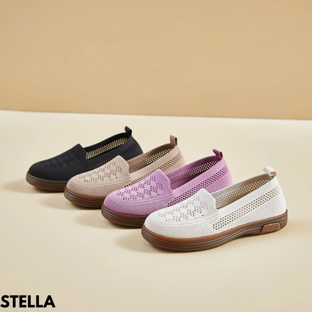 FINDME 36-40 Sepatu Wanita Praktis Cantik Kasual Daily Nyaman Dipakai Elastis Bahan Flyknit Bagus Stella