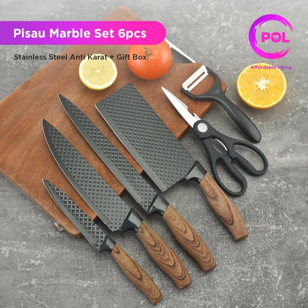 POL - Pisau Dapur Black Diamond 6 in 1