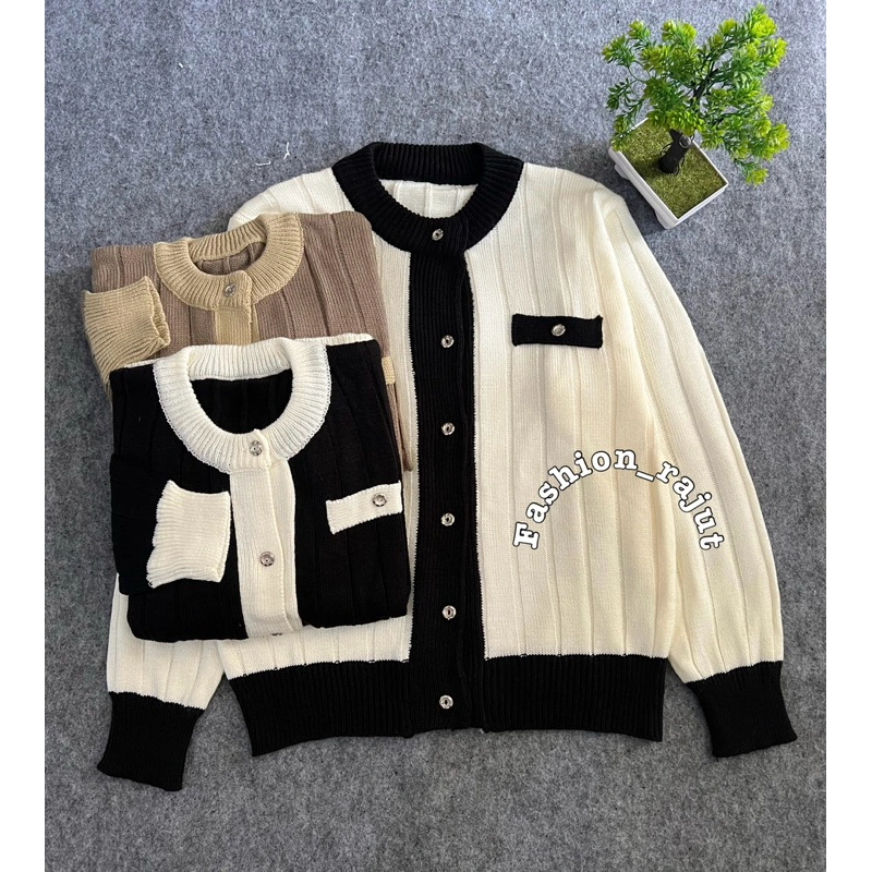 Vilmey Knitwear - Cardigan Rajut Korean Style