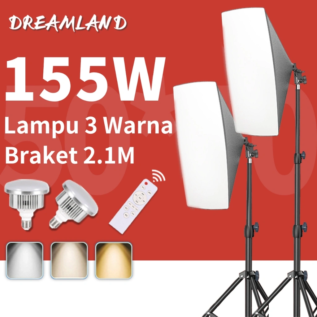 Softbox Lighting Studio Paket Studio Tripod Photography Lighting Kit Paket Lampu Studio Video Softbox