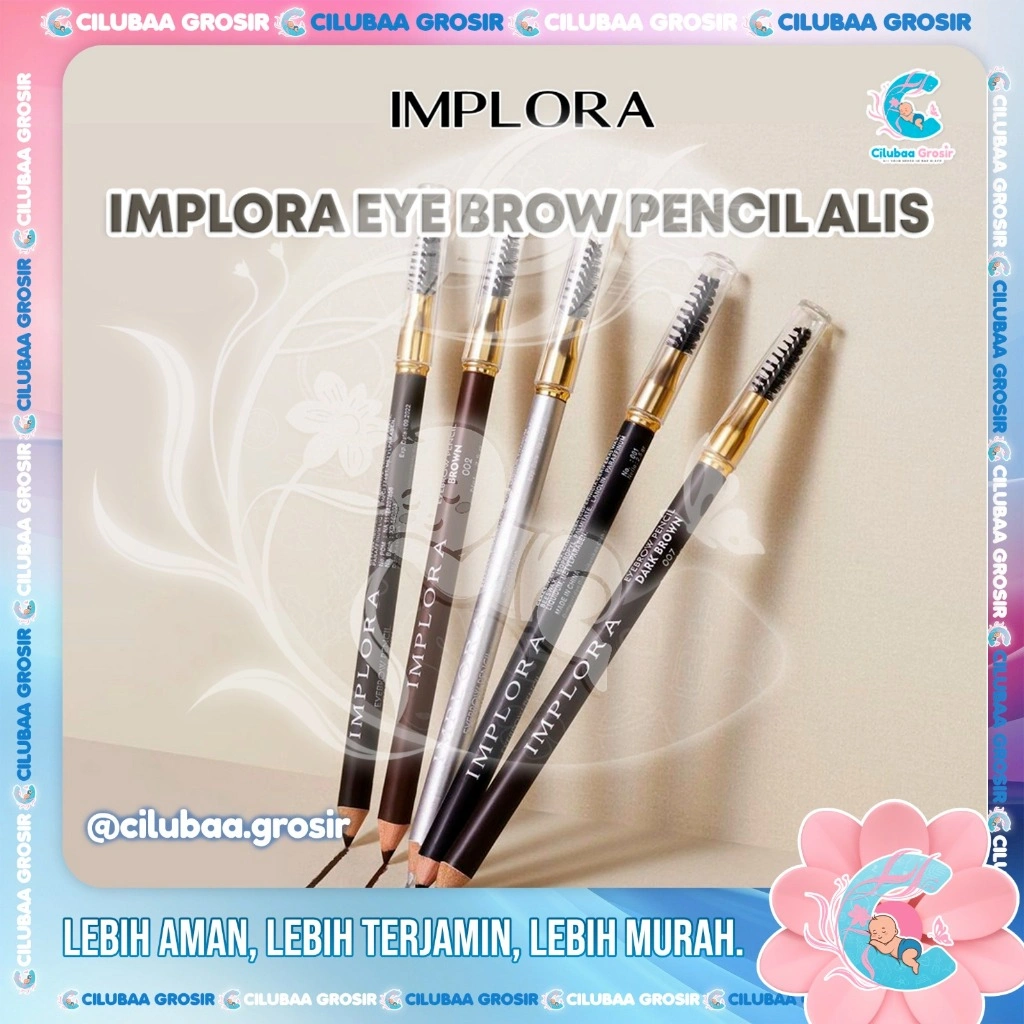 IMPLORA Eye Brow Pencil 2 IN 1 ( PENSIL + SERUTAN + SIKAT ) || PENSIL ALIS IMPLORA