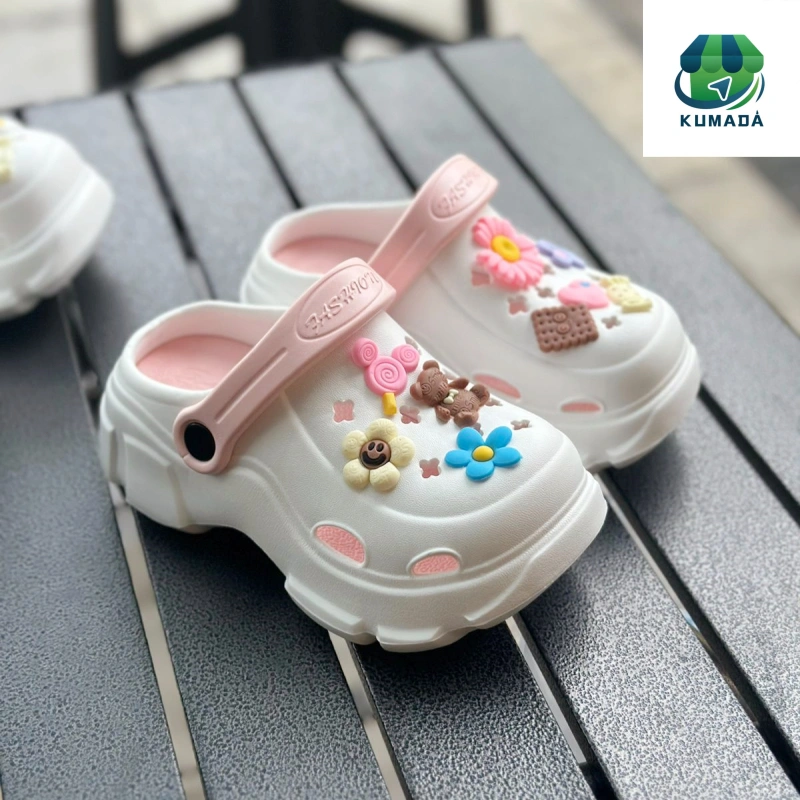 Sepatu Baim 5cm EVA Orang tua-anak Dewasa/Anak-anak Untuk Wanita 2026 Pakaian Luar Anak Perempuan Gaya Baru Sandal Anti-Selip Dan Anti-bau Bersol Tebal