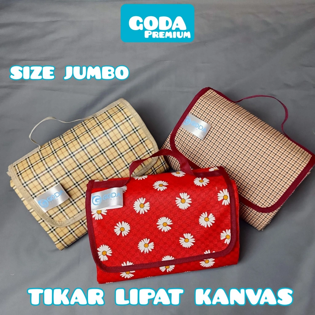 Tikar lipat piknik kanvas jumbo waterproof 200x150 cm