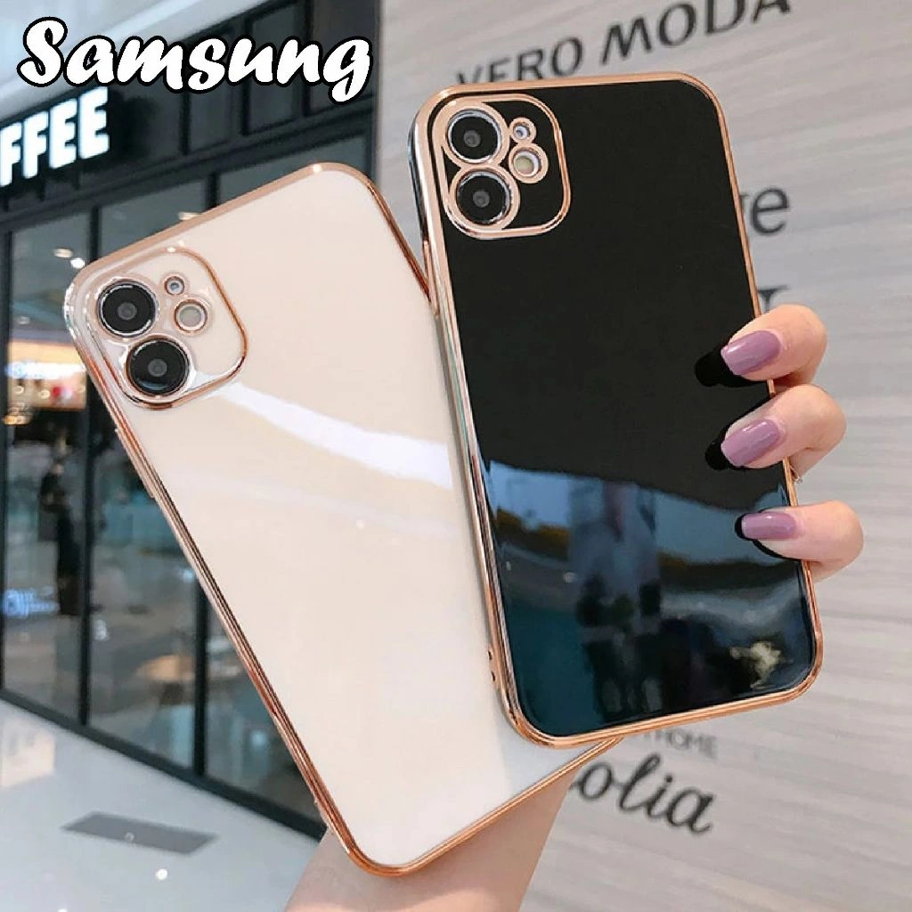 6D Lens Cover Case for SAMSUNG J2 Prime J7 Prime J4+ J6+ Square Edge Gold Chrome List 6D Plating