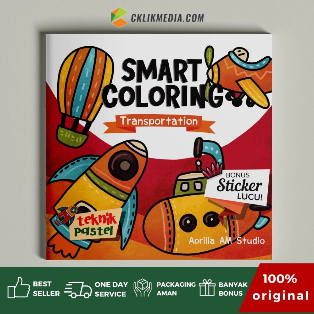 CKLIK MEDIA - Buku Mewarnai: Smart Coloring Transportation
