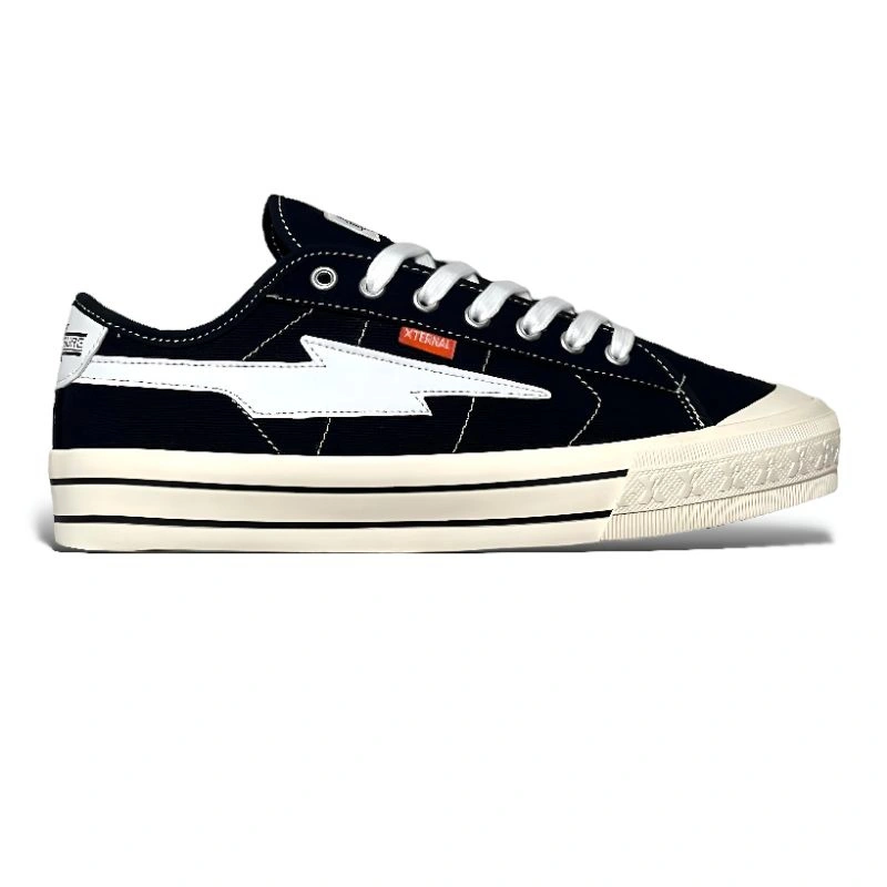 XternalStepSure - Sepatu Sneakers Miterns Storm Low Black White Casual Canvas
