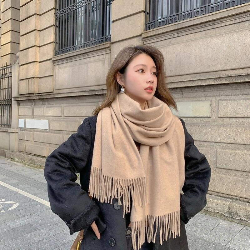 WD Syal Korea Cashmere Immitation Fashion Scarf Winter Autumn Musim Dingin Syal Polos F20