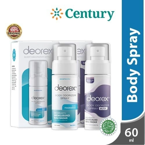 Deorex Body Odorizer Spray 60ml /Deodorant /Body Spray /Penghilang Bau Ketiak & Bau Kaki /Bau Badan