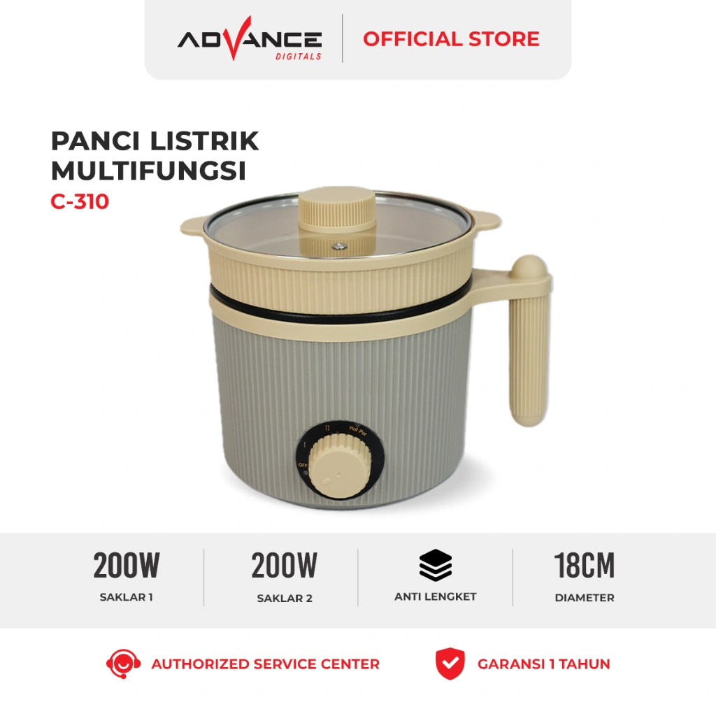 Advance C310 Panci Listrik Elektrik Multifungsi Warmer Steamer Cooker 18CM