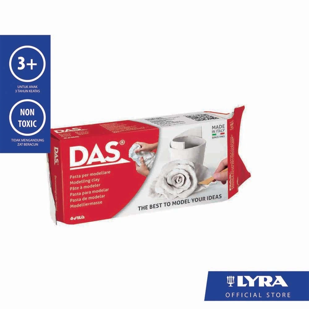 DAS White Modelling Clay / Tanah Liat Putih 500g - Bisa Mengeras Sendiri, Untuk Kerajinan Tangan