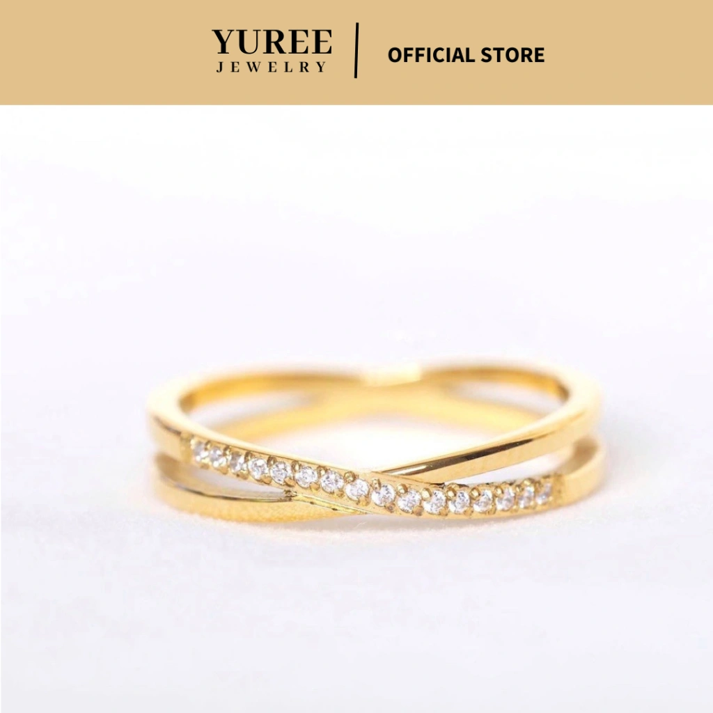 YUREE • Diana Ring • Perhiasan Cincin Permata Titanium • Cincin Stainless Steel • Cincin Wanita Anti Hitam Anti Karat Aesthetic Korean Style Elegan Simple Mewah