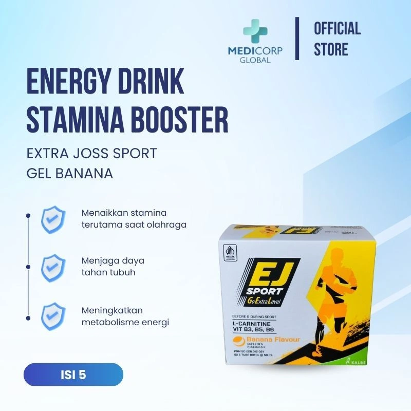 [MEDICORP] Extra joss sport BANANA - energy gel pack / minuman ber energi isi 5