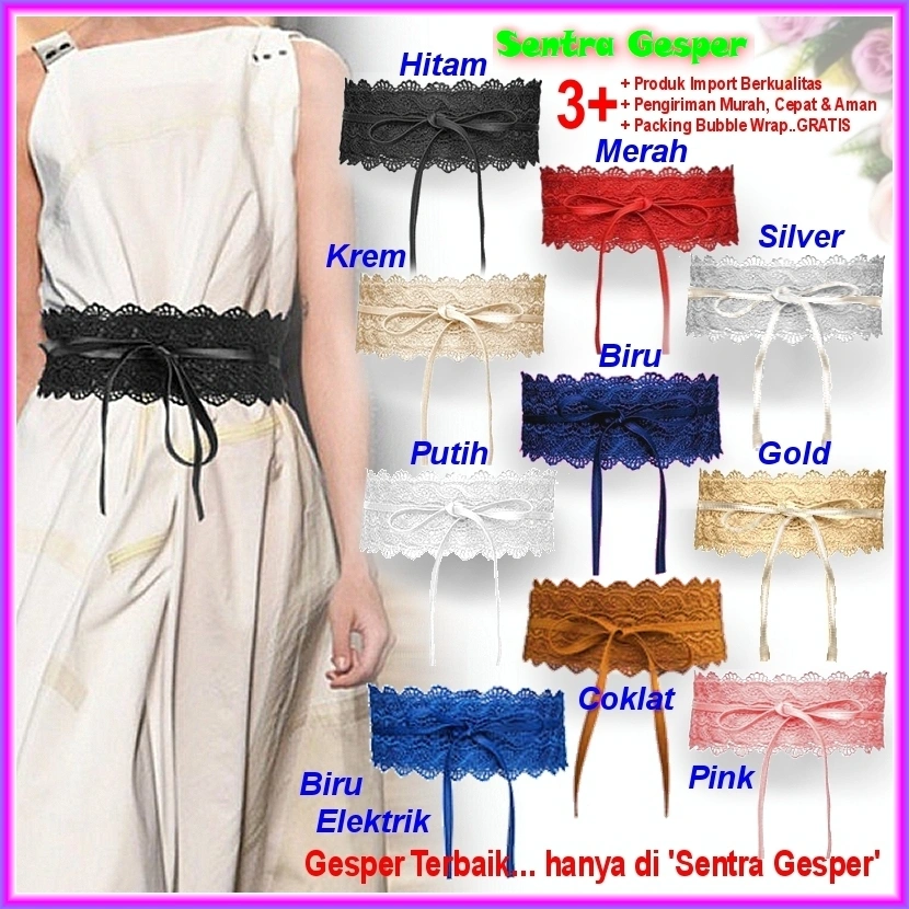 Belt Gesper Sabuk Ikat Pinggang Wanita Lebar Renda Fashion Cewek Korea Obi Karet Oby Grosir Import Kekinian Kepang Cantik Murah Baru Gasper Merah Ramping Tali Karet Obe Elastis cm Mewah Jumbo Karet Terbaru Blet Ongkir Modis Langsing Kanvas Model Rajut