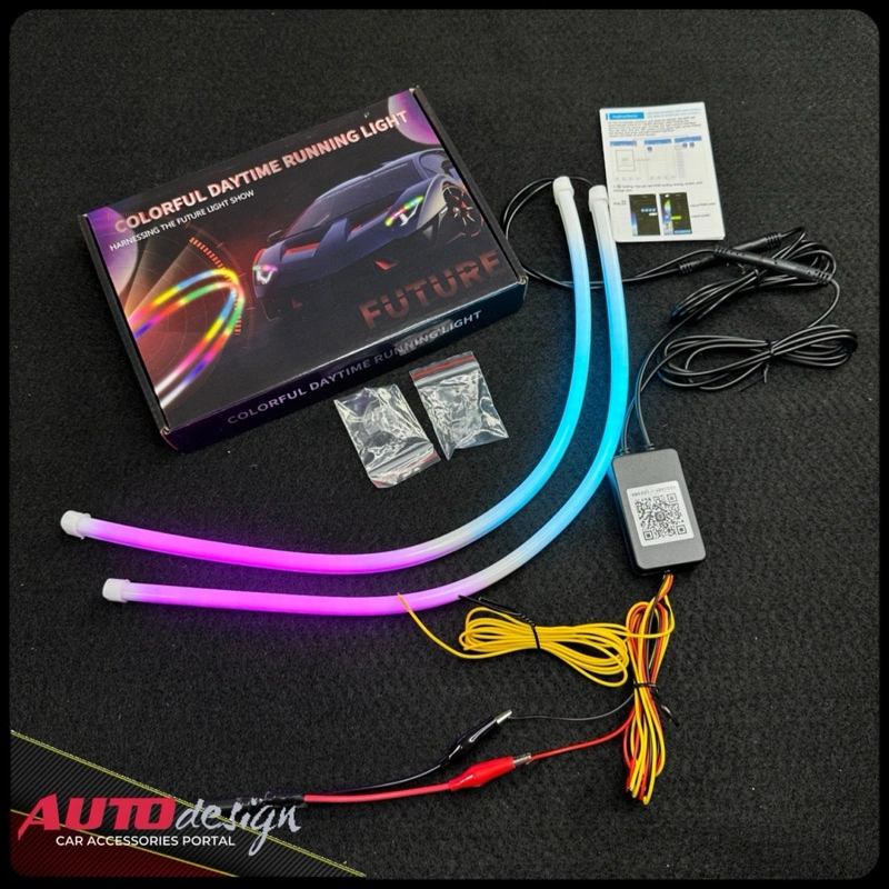 Lampu LED DRL Alis Flexibel WRGB APP Bluetooth 30 45 60cm Welcome + RGB Matrix Mobil Motor Premium