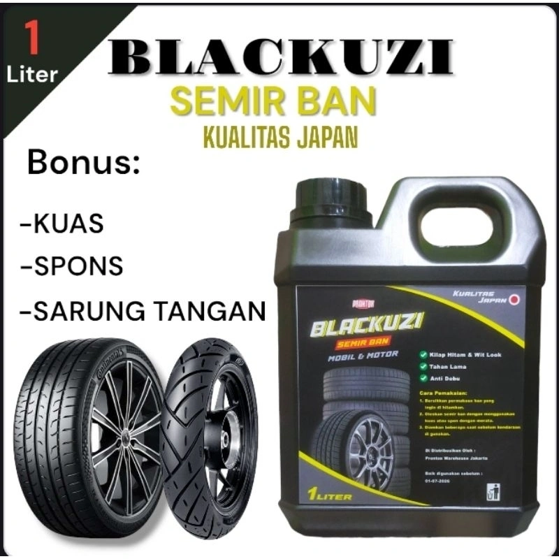 Semir Ban Blackuzi 1 Liter Semir Ban Mobil & Motor Kualitas Japan