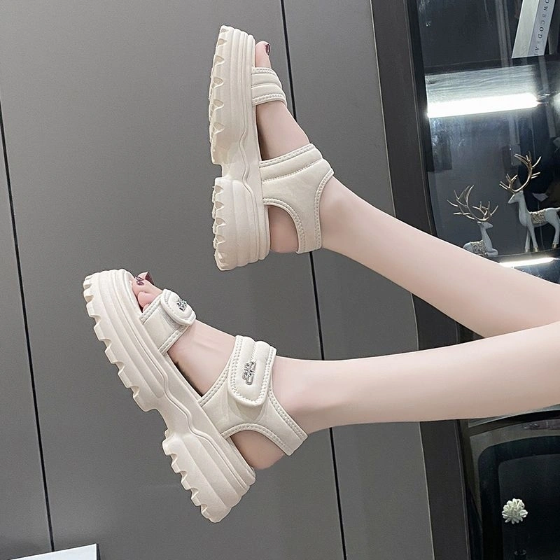NF2828 - Sandal Gunung Fashion Wanita Sandal Wedges Perekat Sandal Kekinian