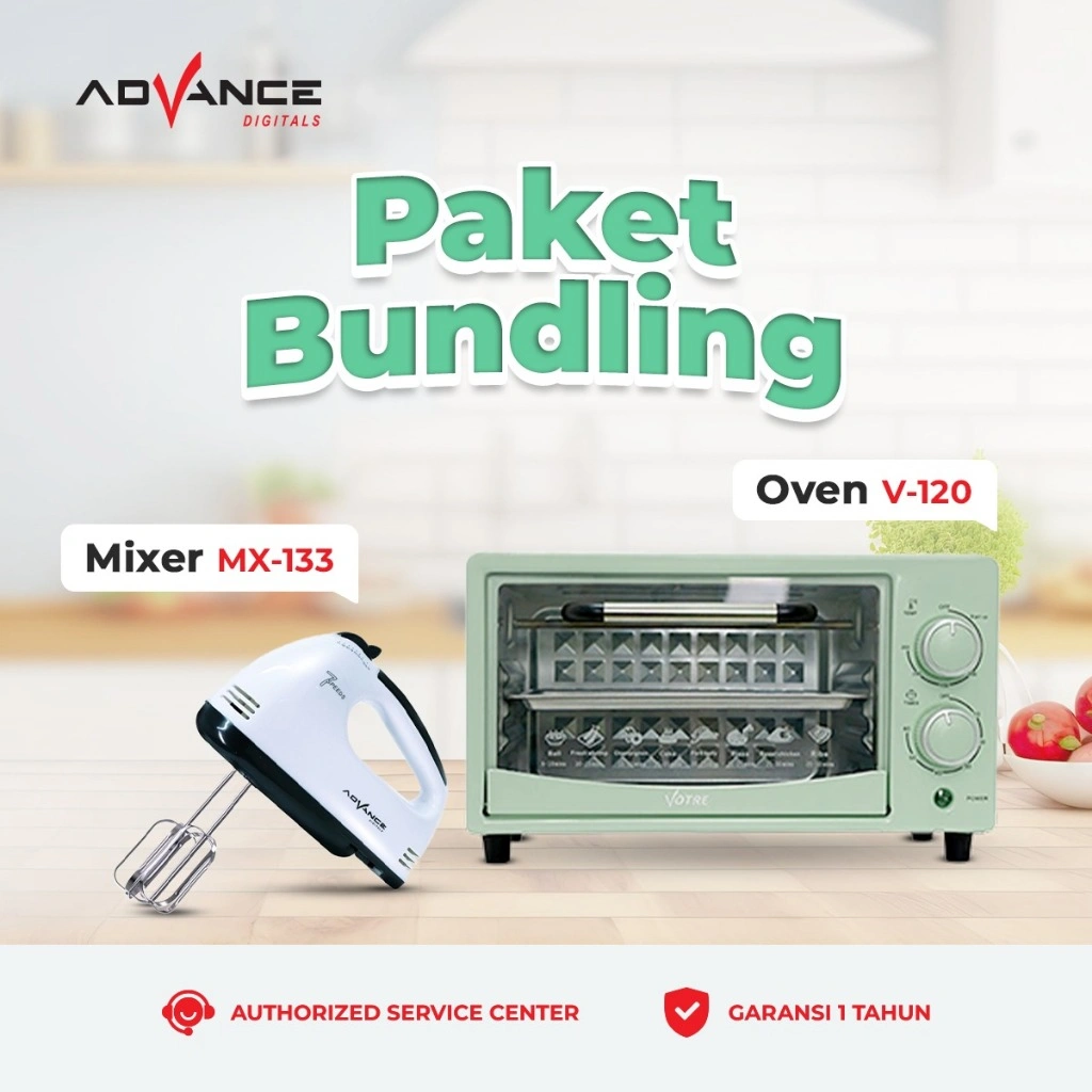 [PAKET BUNDLING] Oven Listrik V-120 Bundling Dengan Hand Mixer MX-133 Persediaan Terbatas!!