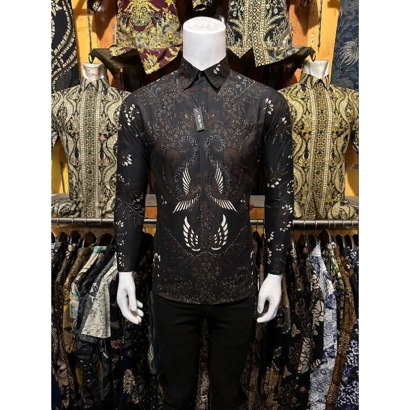 Queen Jaya Baju Batik Pria Lengan Panjang Slimfit