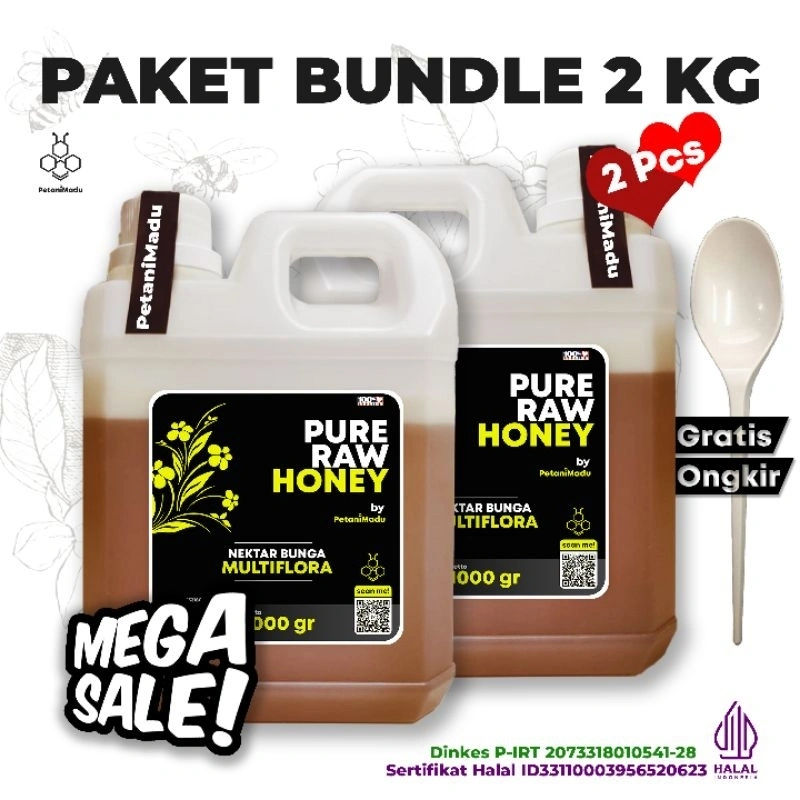 2 Pcs - Madu Asli Murni Nektar Multiflora 100% Original | Pure Raw Honey