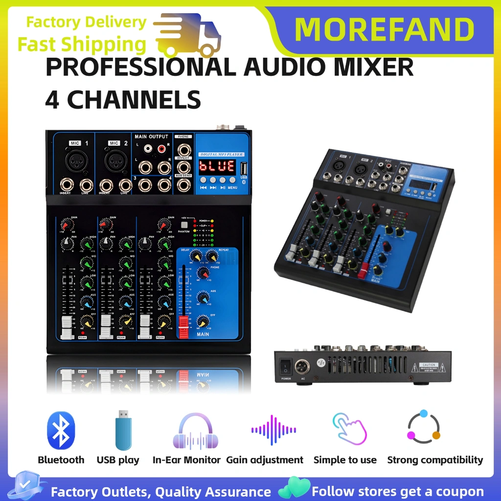 AUDIO MIXER mixer profesional 4-channe/7-channe MG04BT/MG07BT mixer Penguat sinyal USB Penguat KTV