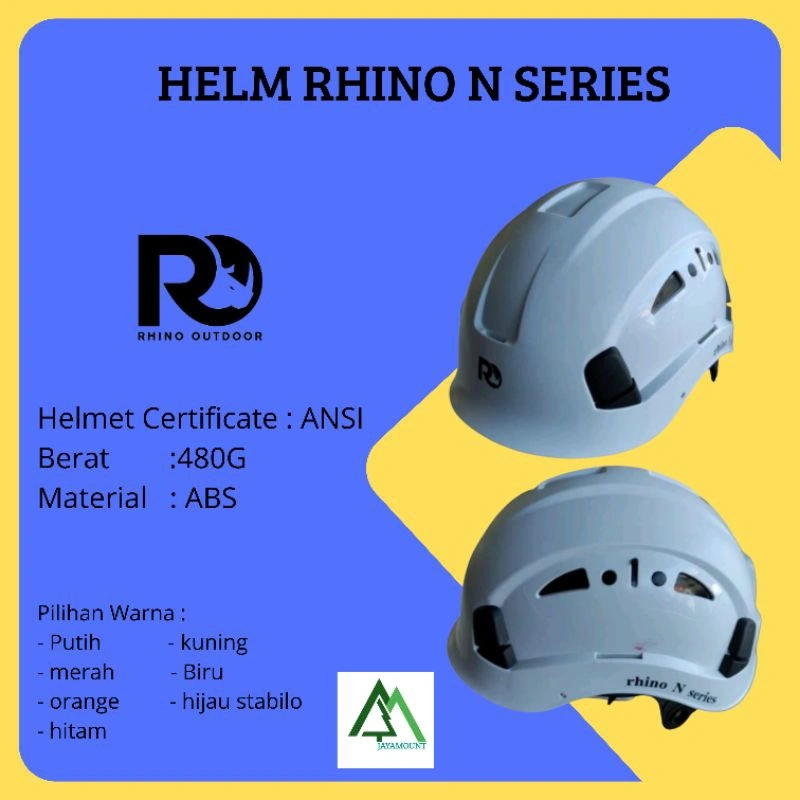 Helm safety Rhino N Series panjat tebing / Helm safety Panjat Tebing / Helm safety Rope Access / Helm safety outdoor & rescue / Helm kerja ketinggian dan climbing