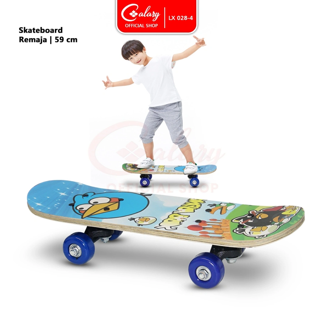 CALARY Skateboard Mainan Anak Kayu Roda PVC Full Set Anak2 Kids Canada Papan  028-2406