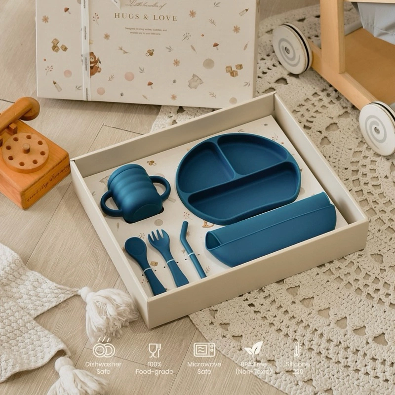 [NEW] Silicone Complete Set Gift Set | Alat makan silicone bayi | Baby Gift Set alat makan bayi silicone BPA Free