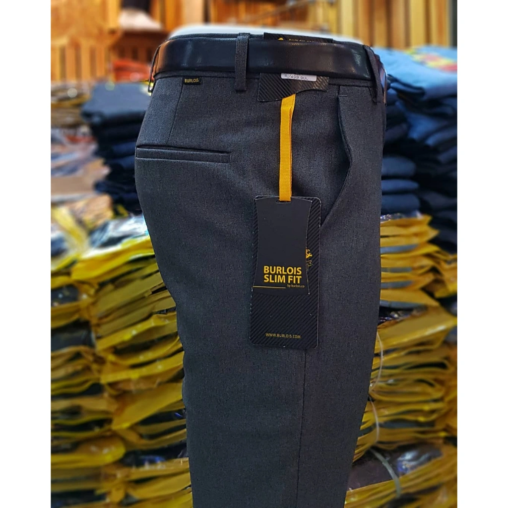Burlois Store Original Celana Panjang Slimfit Kantoran Wool Dark Grey Black Grey Light Dark Navy